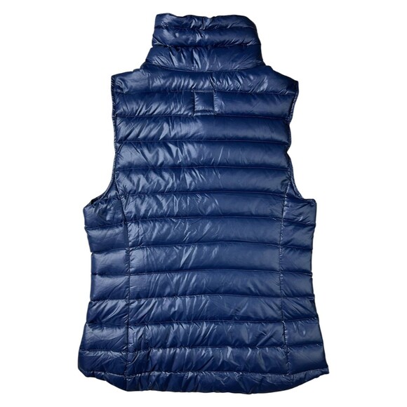 Gap Women's Down Puffer Vest Size S Dark Navy Lightweight Zip & Snap Jacket - Picture 2 of 10